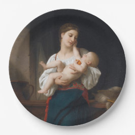 Moeder en kind (door Bouguereau) Papieren Bordje
