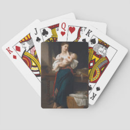Moeder en kind (door Bouguereau) Pokerkaarten