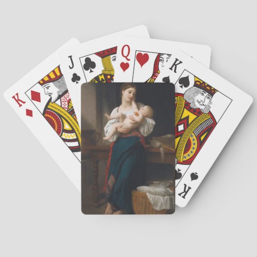 Moeder en kind (door Bouguereau) Pokerkaarten (Achterkant)