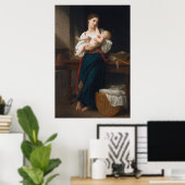 Moeder en kind (door Bouguereau) Poster (Thuiskantoor)