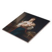 Moeder en kind (door Bouguereau) Tegeltje (Zijkant)