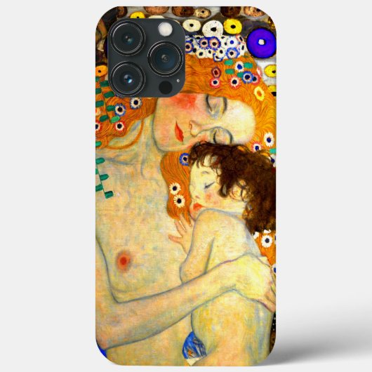 Moeder en kind door Gustav Klimt Art Nouveau Case-Mate iPhone Case (Achterkant)