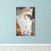 Moeder en kind door Gustav Klimt Canvas Afdruk (Insitu (Houten vloer))