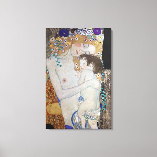 Moeder en kind door Gustav Klimt Canvas Afdruk (Voorkant)