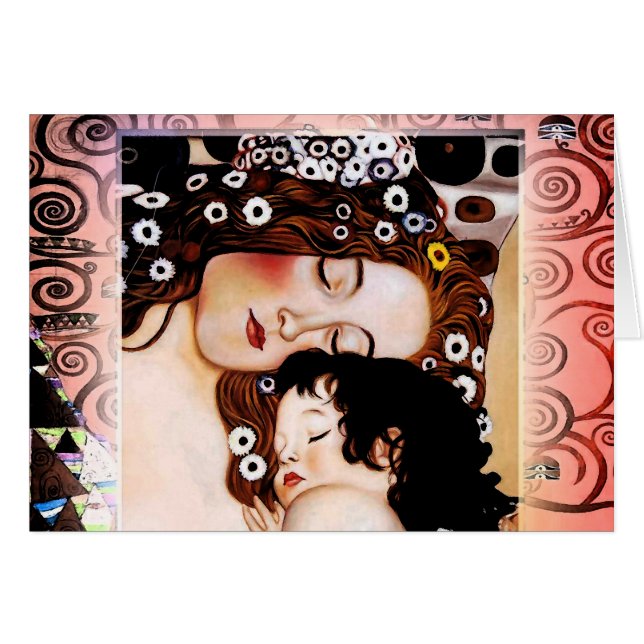 Moeder en kind door Gustav Klimt Collage (Voorkant Horizontaal)