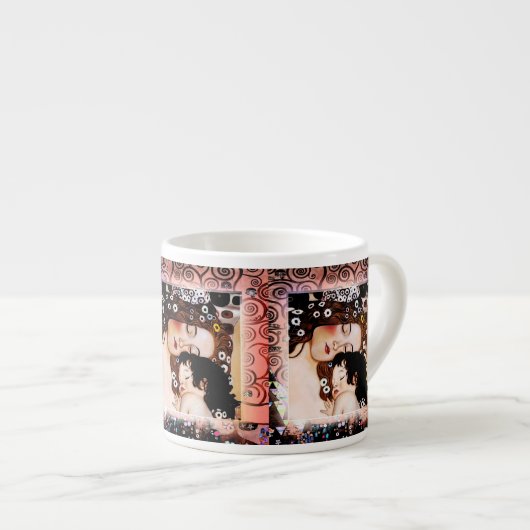 Moeder en kind door Gustav Klimt Collage Espresso Kop (Voorkant rechts)