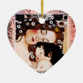 Moeder en kind door Gustav Klimt Collage Keramisch Ornament (Voorkant)