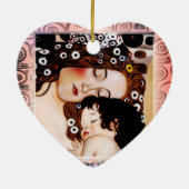 Moeder en kind door Gustav Klimt Collage Keramisch Ornament (Achterkant)