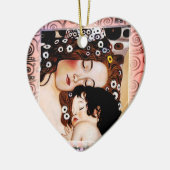 Moeder en kind door Gustav Klimt Collage Keramisch Ornament (Links)
