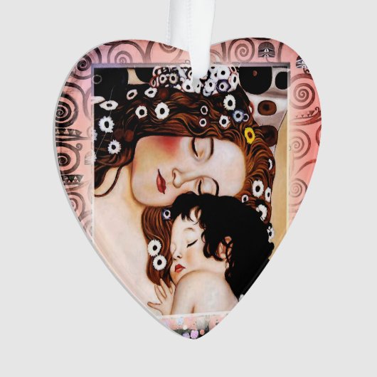 Moeder en kind door Gustav Klimt Collage Ornament (voorkant)