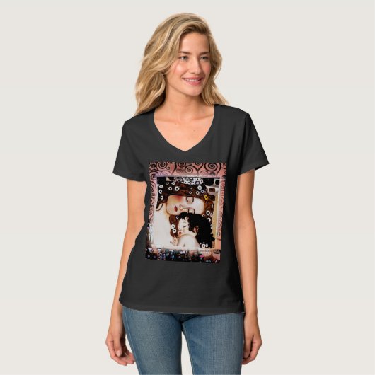 Moeder en kind door Gustav Klimt Collage T-shirt (Voorkant volledig)