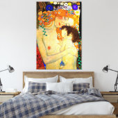 Moeder en kind door Gustav Klimt Grote Art Nouveau Canvas Afdruk (Insitu (Slaapkamer))