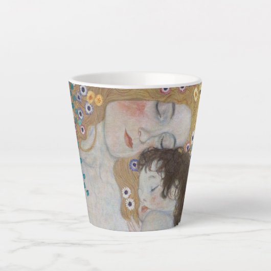Moeder en kind door Gustav Klimt Latte Mok (Voorkant)