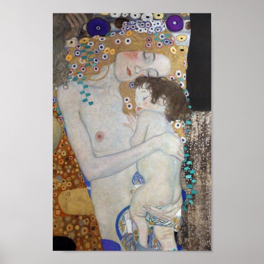 Moeder en kind door Gustav Klimt Poster (Voorkant)