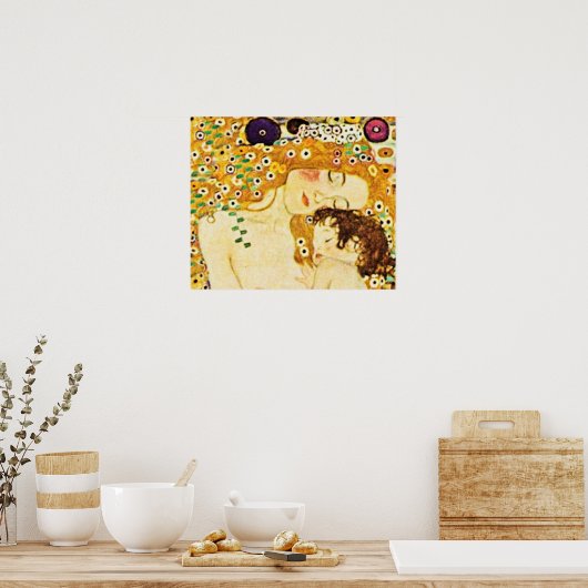 Moeder en kind door Gustav Klimt Poster (Keuken)