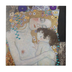 Moeder en kind door Gustav Klimt Tegeltje