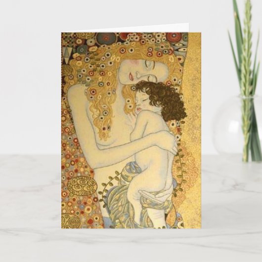 Moeder en kind door Klimt Moederdag Kaart (Voorkant)