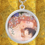 Moeder en kind door Klimt Zilver Vergulden Ketting<br><div class="desc">Moeder en kind door Klimt</div>