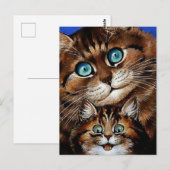 “Moeder en kind” door Louis Wain Briefkaart (Voorkant / Achterkant)