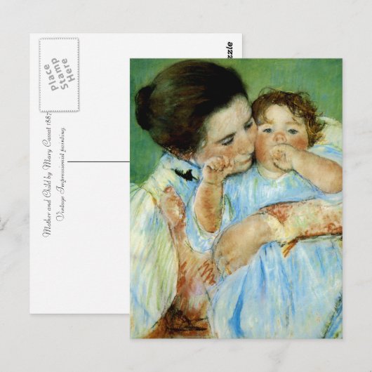 Moeder en kind door Mary Cassat Briefkaart (Voorkant / Achterkant)