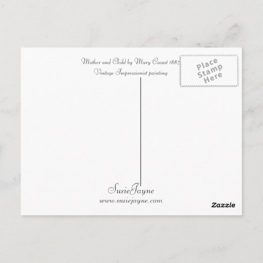 Moeder en kind door Mary Cassat Briefkaart (Achterkant)