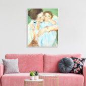 Moeder en kind door Mary Cassatt, Kunst Canvas Afdruk (Insitu (Woonkamer))