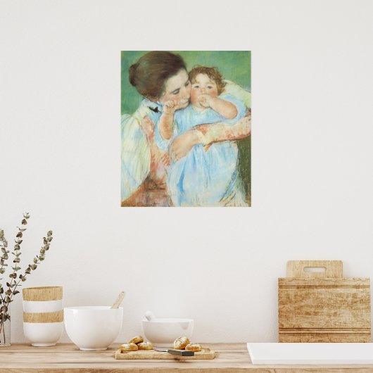 Moeder en kind door Mary Cassatt, Kunst Poster (Keuken)
