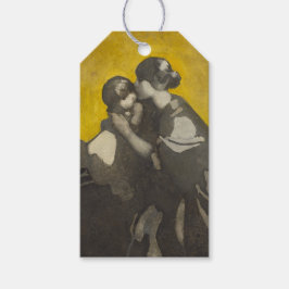 Moeder en kind (door Norah Neilson Gray) Cadeaulabel