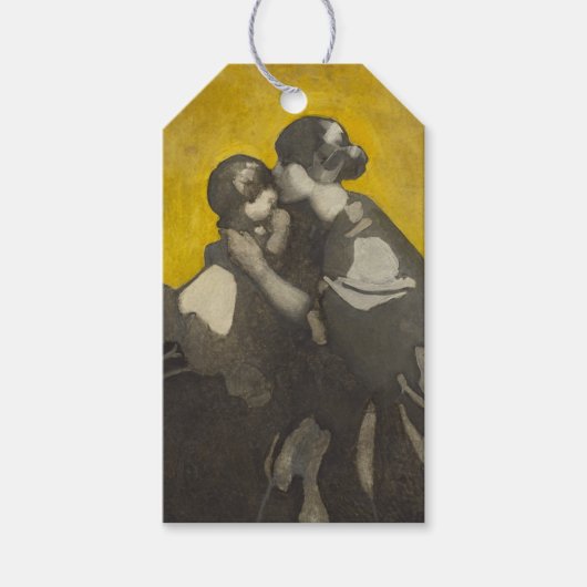 Moeder en kind (door Norah Neilson Gray) Cadeaulabel (Voorkant)