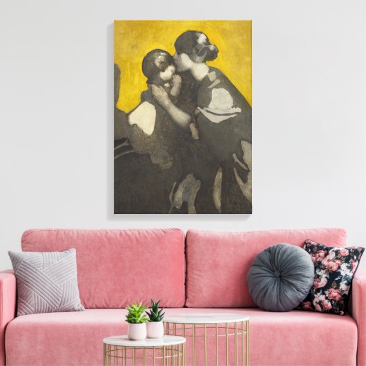 Moeder en kind (door Norah Neilson Gray) Canvas Afdruk (Insitu (Woonkamer))