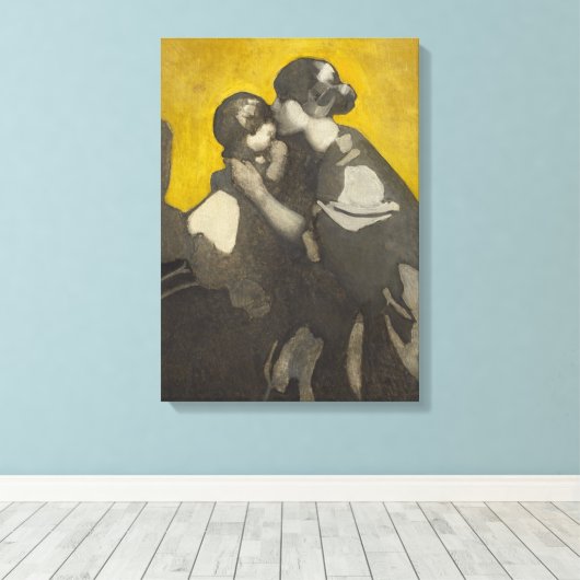 Moeder en kind (door Norah Neilson Gray) Canvas Afdruk (Insitu (Houten vloer))