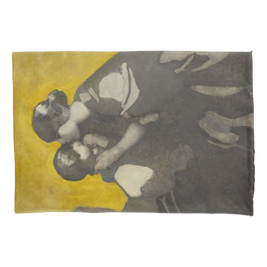 Moeder en kind (door Norah Neilson Gray) Kussensloop (Voorkant-Links)