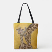 Moeder en kind giraffen tote bag (Achterkant)