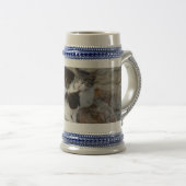 Moeder en Kind Grijs/Blauw 22 oz Stein Bierpul (Voorkant rechts)