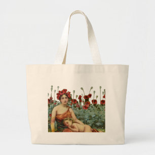 Moeder en kind grote tote bag