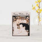 Moeder en kind Gustav Klimt Kaart (Gele Bloem)