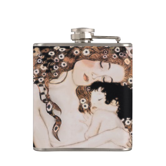 Moeder en kind Gustave Klimt Heupfles (Achterkant)