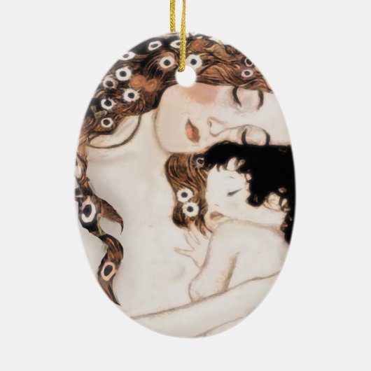 Moeder en kind Gustave Klimt Keramisch Ornament (Achterkant)
