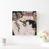 Moeder en kind Gustave Klimt Vierkante Klok (Huis)