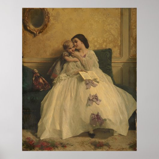 Moeder en kind - Gustave Leonard de Jonghe Poster (Voorkant)