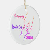 Moeder en kind handen gepersonaliseerde foto keramisch ornament (Rechts)