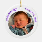 Moeder en kind handen gepersonaliseerde foto keramisch ornament (Achterkant)