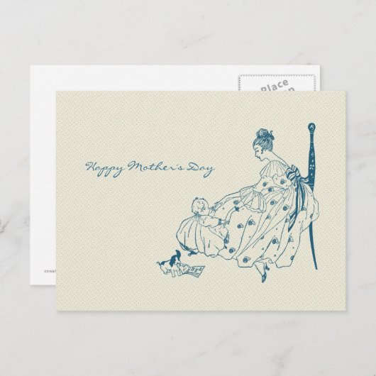 moeder en kind - Happy Moederdag Briefkaart (Voorkant / Achterkant)