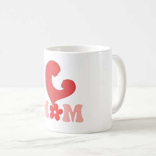 Moeder en kind hart silhouet Mok - Moederdag (Voorkant rechts)