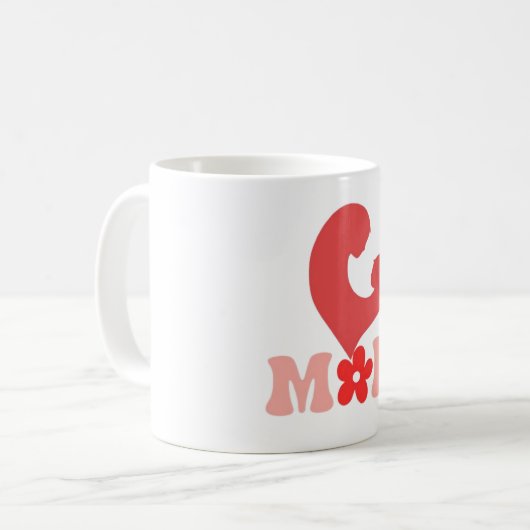 Moeder en kind hart silhouet Mok - Moederdag (Voorkant links)