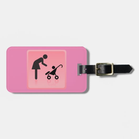 Moeder en kind icoon bagagelabel (Voorkant horizontaal)