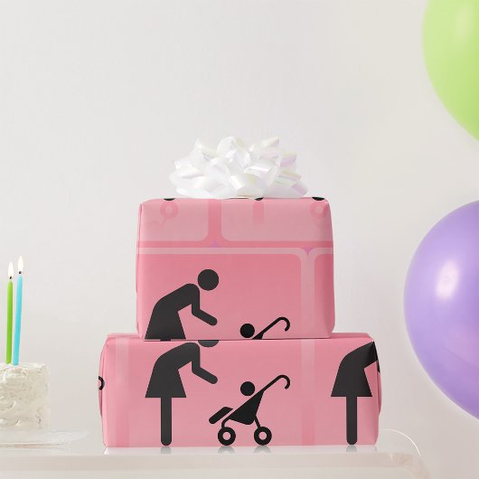 Moeder en kind icoon cadeaupapier