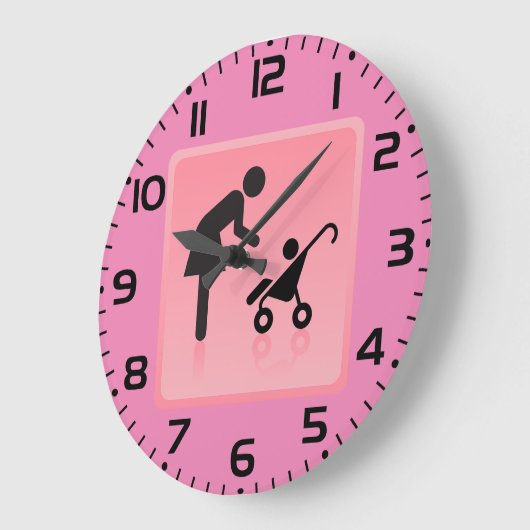 Moeder en kind icoon grote klok (Hoek)