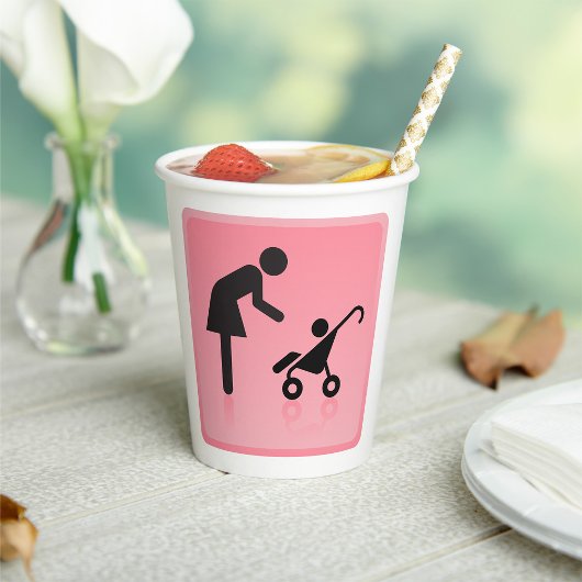 Moeder en kind icoon papieren bekers