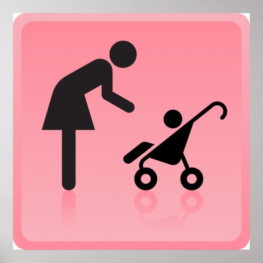 Moeder en kind icoon poster (Voorkant)